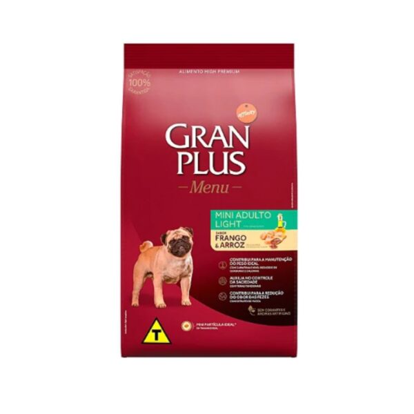 Ração GranPlus Menu Cães Adultos Mini Frango e Arroz – 10,1kg