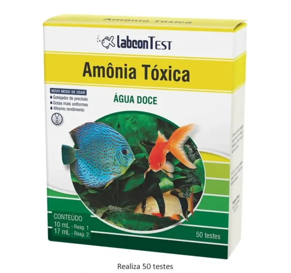 Amônia Tóxica Água Doce Labcon Test 50 Testes 15ml Reag.1 - 17ml Reag.2