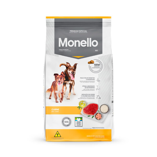 Ração Monello Cães Adultos Go Carne 15kg