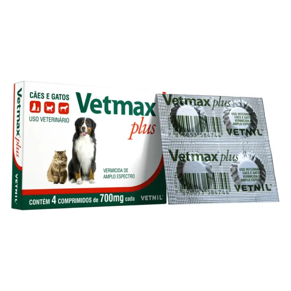 Vetmax Plus Vermífugo   700mg com 4 Comprimidos - Image 2