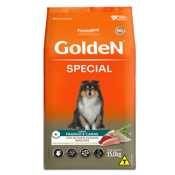 Ração Golden Special Cães Adultos Porte Pequeno Frango e Carne 15kg